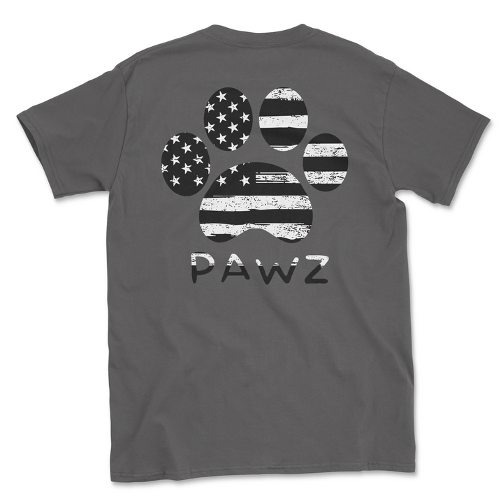 B/W Flag Paw (Adult Short Sleeve T-Shirt)