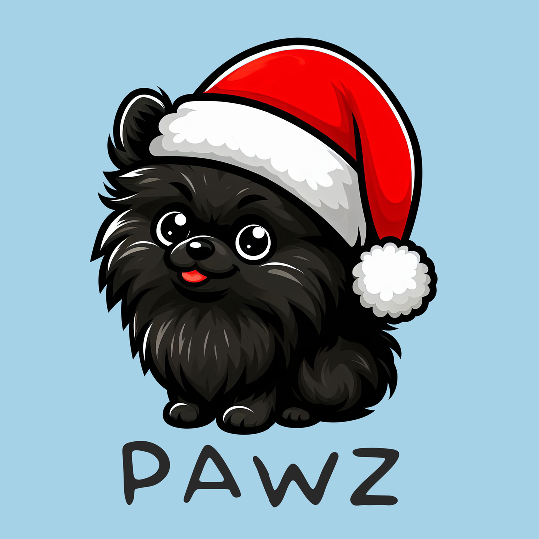 Black Pomeranian Christmas (Adult Short Sleeve T-Shirt)