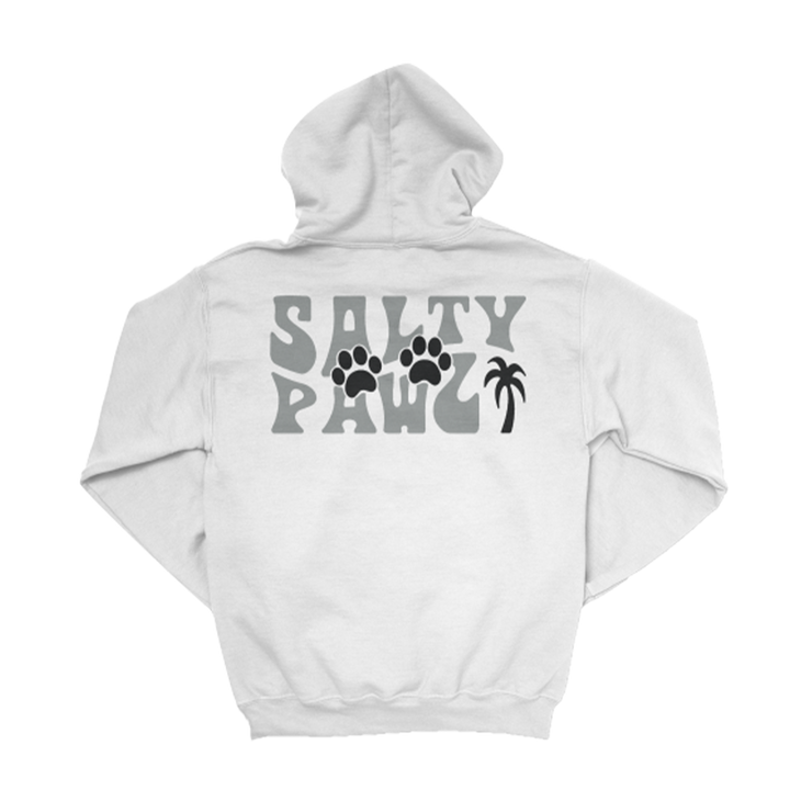 Salty Pawz White/Grey (Adult Hoodie)